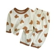 thumbnail image 1 of Toddler Pajamas Girls Boys Toddler Kids Kid Girls Boys' Casual Long Sleeve Casual Loungewear Thin Home Clothing Two Piece Set Pjs for Kids, 1 of 3