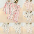 thumbnail image 1 of Toddler Pajamas Long Sleeve Half-Button Girls Pajama Set Kids Solid Pjs Boys Soft Sleepwear,fruit 6-12 Months 12-24 Months 2t 3t 4t 5t 6t 7t 8t 9t Children Blue 3-4 Years, 1 of 5