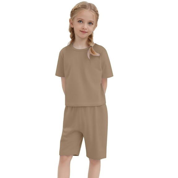 Toddler Pajamas Set Crewneck Soft Short Sleeve Comfort T Shirt Top and Shorts Set Casual Pajamas Set Toddler Boy Clothes 3-4 Years