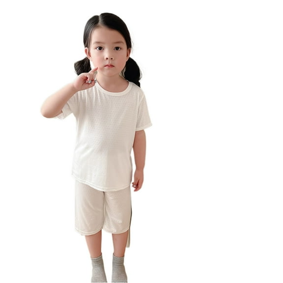 Toddler Pajamas Set Short Sleeve Crewneck Soft Comfort Top and Shorts Set Toddler Nightgown Summer Toddler Girl Pajamas Size 18-24 Months