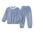 thumbnail image 1 of Boys Girls Pajamas Set Warm Toddler Pajamas Crew Neck Long Sleeve Loose Plush Warm Pajamas Set Girls Sleepwears for Child Girls 13-14 Pajamas Girls, 1 of 4