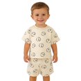 thumbnail image 1 of Toddler Pajamas Set for Boy Casual Cartoon Print Short Sleeve Crew Neck Pullover Shorts Set Toddler Boy Summer Clothes, 1 of 4