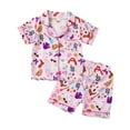 thumbnail image 1 of Toddler Pajamas Toddler Short Sleeve Prints T Shirt Tops Shorts 2Pc Set Outfits Clothes Toddler Pjs Purple 3 Years-4 Years, 1 of 1