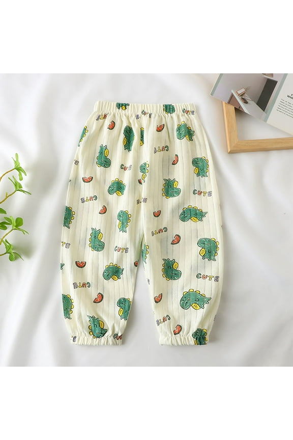 Toddler Pants Boys Girls Harem Pants Cotton Joggers with Bear Cub Print Anti Mosquito Lightweight Summer Casual Long Pants for Kids&nbsp;