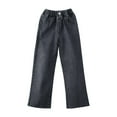 thumbnail image 1 of Toddler Pants Children'S Spring Autumn Thin Straight Leg Wide Leg Casual Loose Jeans Trousers Little Girls Trousers Clothes Black 4 Years-5 Years, 1 of 6