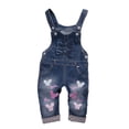 thumbnail image 1 of Toddler Pants,Denim Overalls Baby Jumpsuit Shorts for Boys Girls Summer,Baby Boy Pants,Dark Blue,18-24 Months, 1 of 7