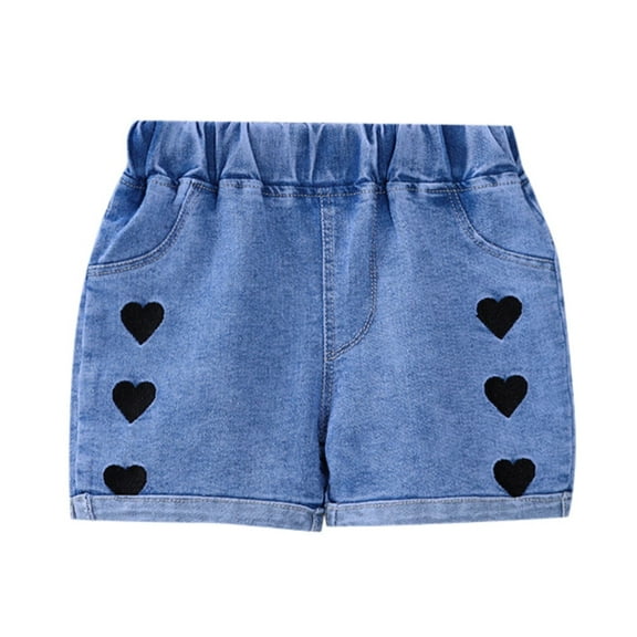 Toddler Pants Girls 6-12 Months Baby Summer Denim Shorts Elastic Waistband Cute Jeans Comfortable Breathable Daily Stretchy Trendy Outdoor Trousers