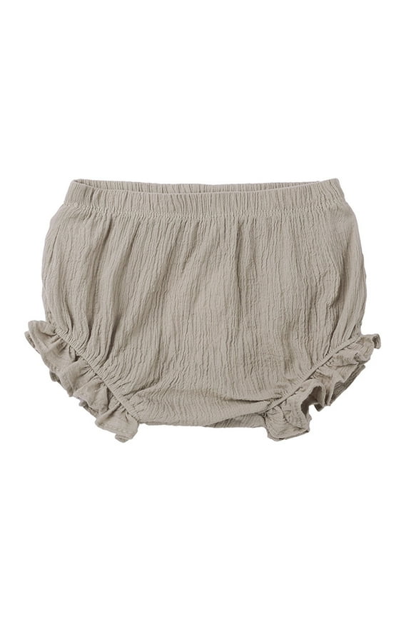 Toddler Pants Girls Boys Spring Summer Solid Ruffle Shorts Clothes Girls Shorts Khaki 12 Months-18 Months