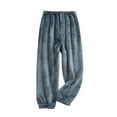 thumbnail image 1 of Toddler Pants Kids Solid Warm Flannel Soft Homewear Elastic Waist Pajamas Trousers Little Girls Trousers Clothes Blue 12 Years-13 Years, 1 of 6