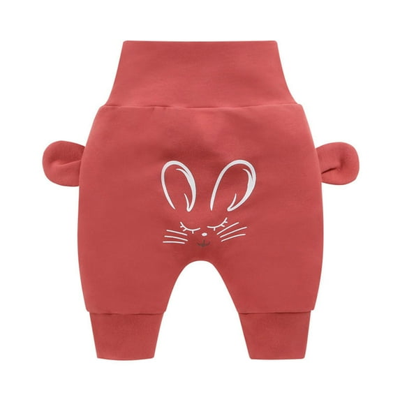 Toddler Pants,Little Girls Pants Full Length Pants Toddler Baby Tell Waist Trousers Pants for Boy and Girl Baby Belly Butt Pants Red 3 Months