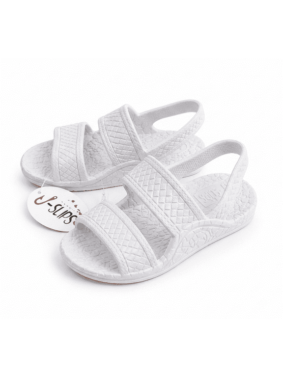 J-Slips Hawaiian Toddler Jesus Sandals with Back Strap White Size Toddler 2/3