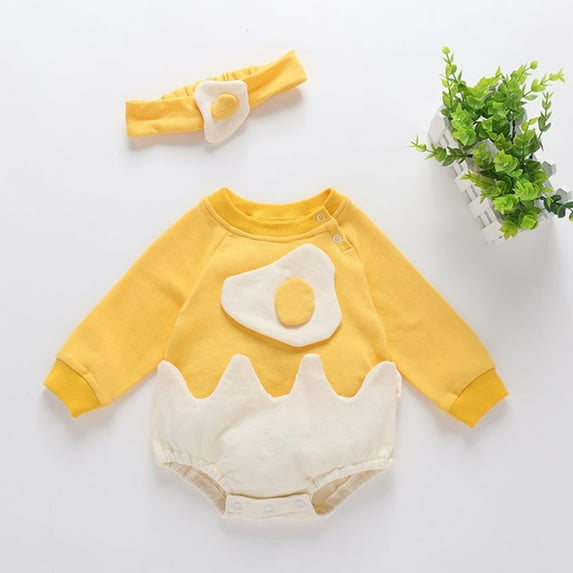 Toddler Patchwork Romper Bodysuit Hairband Clothes Baby Eggs Kids Boys Girls Girls Romper&Jumpsuit Baby Boy Clothes 2t Winter Baby Bodysuits Boy Baby Boys Long Sleeve Bodysuit Clothes Months