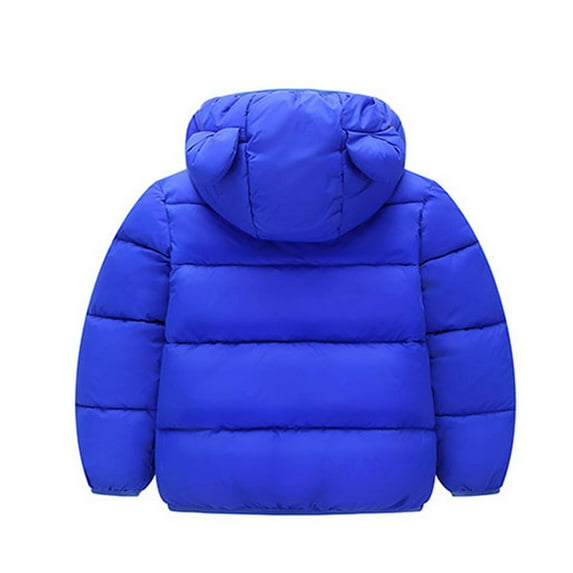 Toddler Pea Coat Winter Children's Lamb Velvet Cotton-Padded Ears Padded Baby Cotton-Padded Jacket New Fall Jackets Winter Outerwear Blue 3-4T