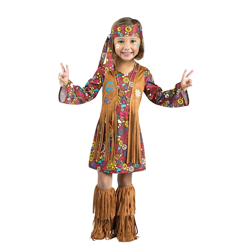 Toddler Peace and Love Hippie Costume Size Large 3T-4T 