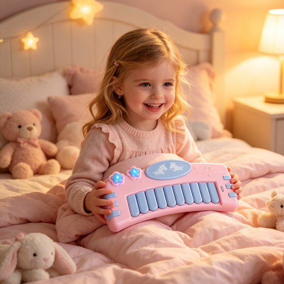 Toddler Piano Toy, Multifunctional 10-Key Piano Keyboard Learning Toy, Multi Modes Educational Musical Toy, Compact Instrument Toy for Boys & Girls Birthday Gifts