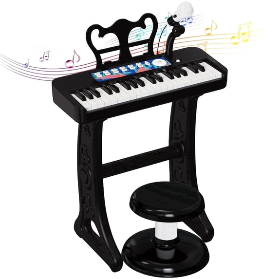 Toddler Piano Toys, 37 Keys Kid Musical Instruments Electric Keyboard, Baby Piano for Beginners Mini Music Toy with Stool, Birthday Gift for Age 3+ Kids