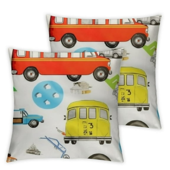 Toddler Pillow with Toddler Pillowcase - Soft Hypoallergenic - Best Pillow for Kids! Better Neck Support and Sleeping! Better Naps in Bed, a Crib, or at School! Makes Travel Comfier! (Trucks 'N Cars)