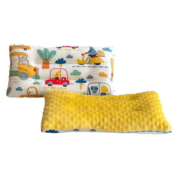 Toddler Pillow with Doublesided Breathable Soft and Minky Fabric for Kids Cute Small Design Machine Washable Comfort