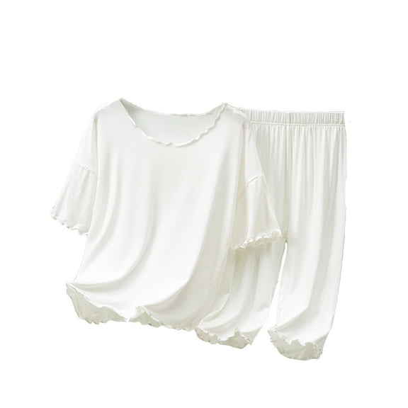 Toddler Pjs Cute Cartoon Printed Short Sleeve Nightgown and Short Pants 2 Piece Summer Kids Matching Pajamas for Girls Little Boys