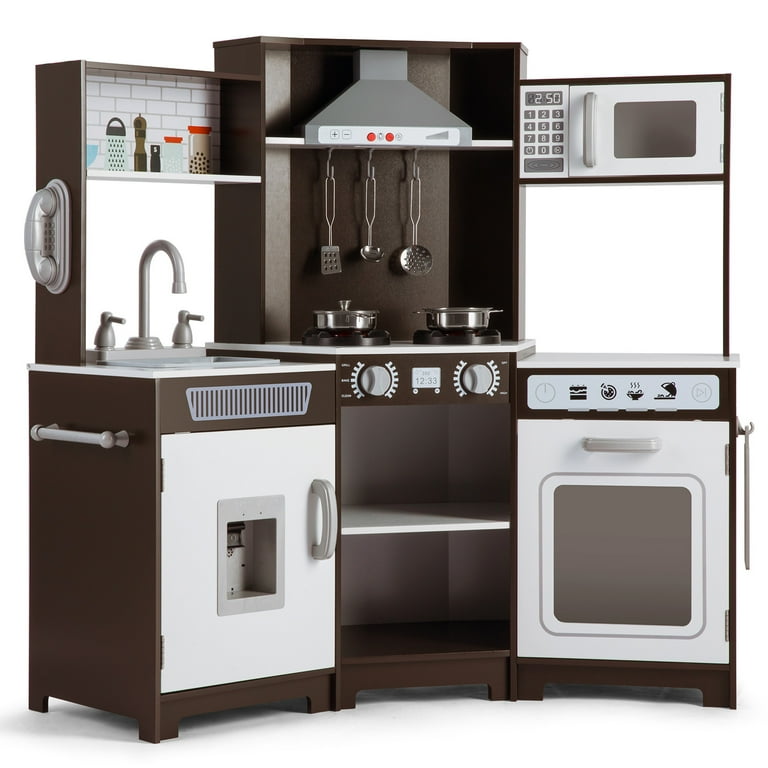 Joyldias Wooden Child's Modern Play Kitchen Set with Realistic
