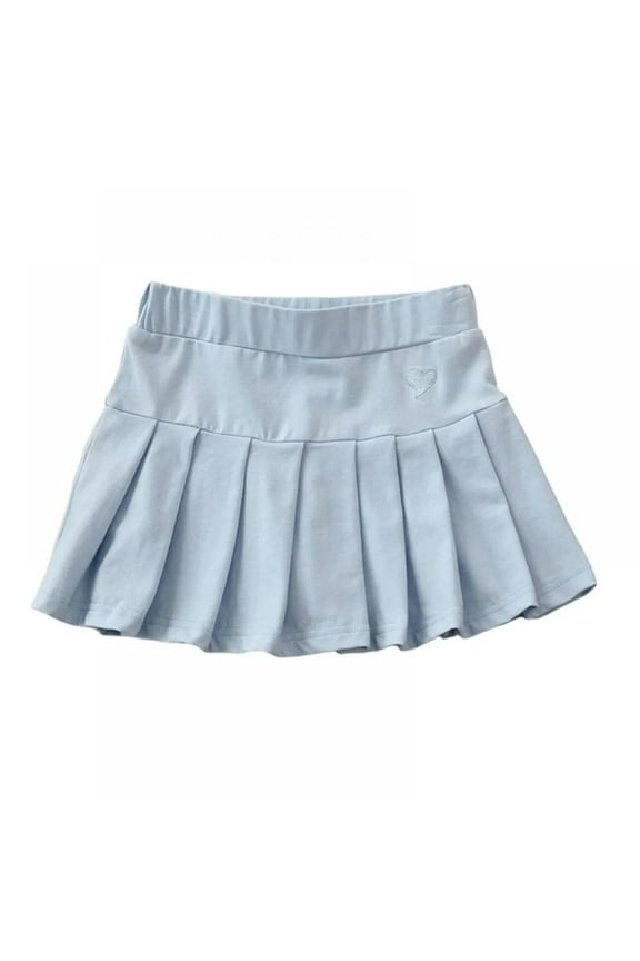 Toddler Pleated Skirt Girls School Unifo𝐫m Elastic Waist Skort Shorts Kids Girl Cute Tennis Mini Scooter Skirts