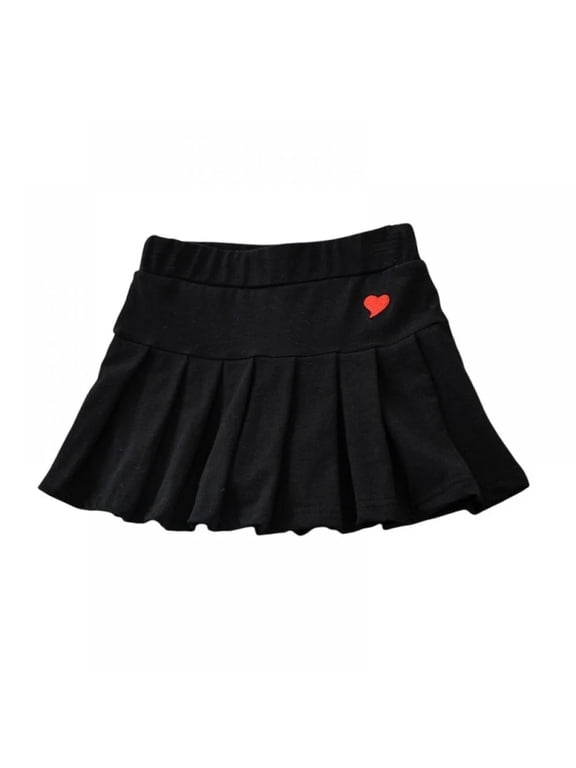 Toddler Pleated Skirt Girls School Unifo𝐫m Elastic Waist Skort Shorts Kids Girl Cute Tennis Mini Scooter Skirts