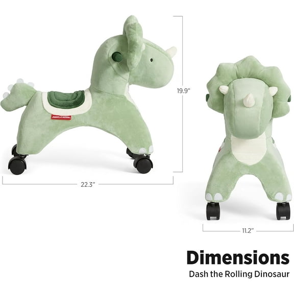 Toddler Plush Animal Ride-On Toy Soft Stuffed Rolling Ride for Kids Ages 13, Indoor Push Scoot Toy