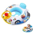 thumbnail image 1 of Toddler Pool Float Seat, Inflatable Baby Swimming Float Car Style Ring with Steering Wheel Backrest, 1-4 Years Old Kids Water Toy for Beach Pool Bathtub 1PC, Blue, 1 of 8