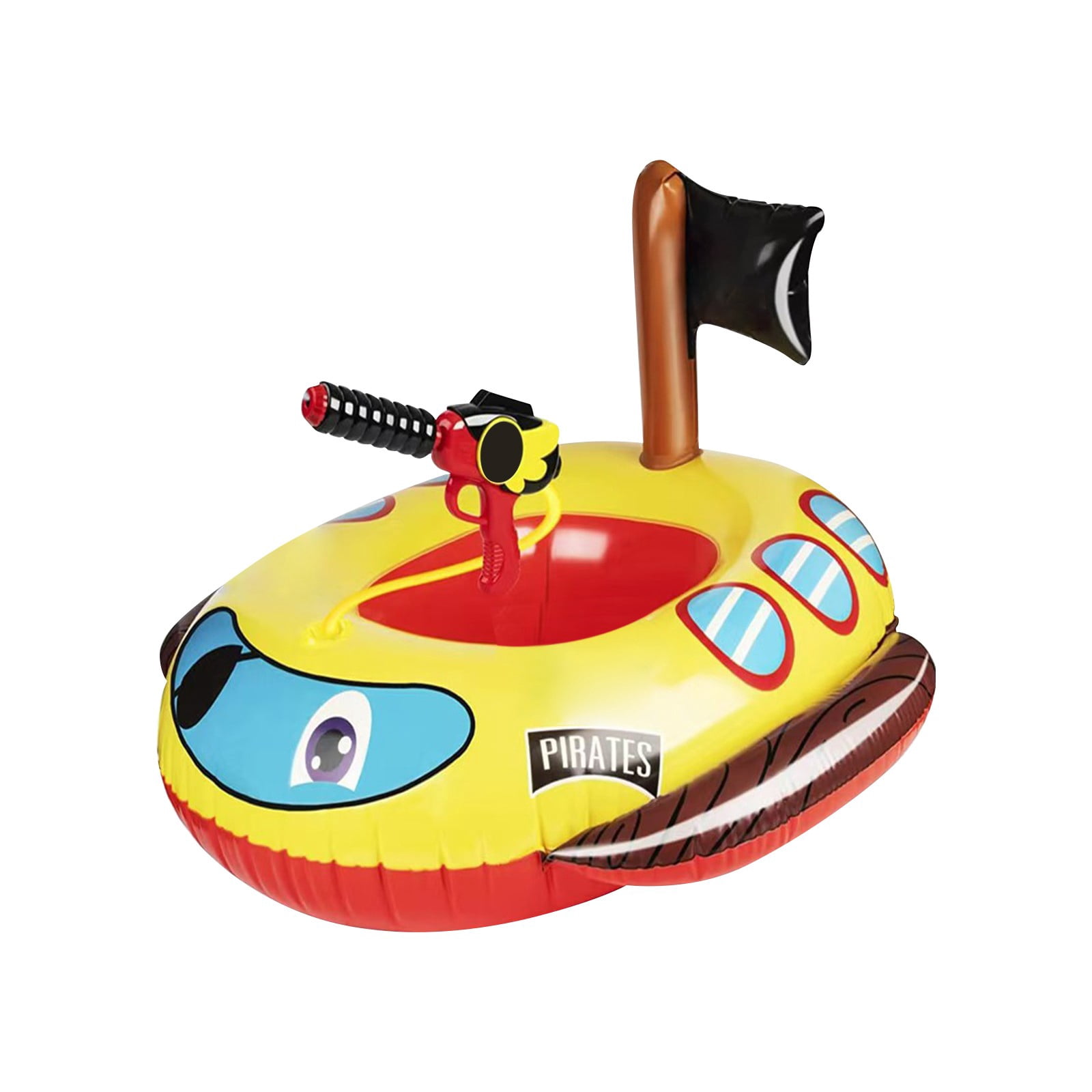 Toddler Pool Float with Water Gun - Pirate Theme Inflatable Ride-On for ...