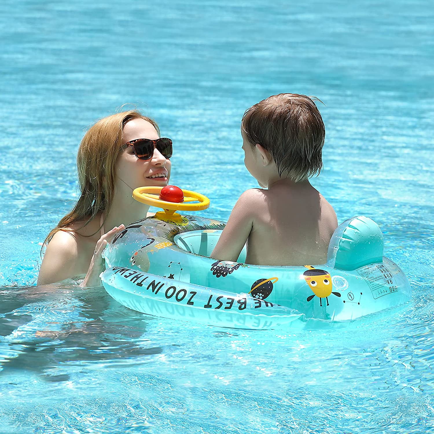 Toddler Pool Float with Seat Boat Inflatable Rideon Airplane Pirates