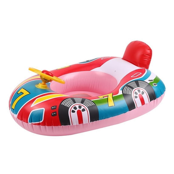 Toddler Pool Float with Seat, Boat Inflatable Ride on Car for Kids, Outdoor Water Toys for Babies and Toddlers