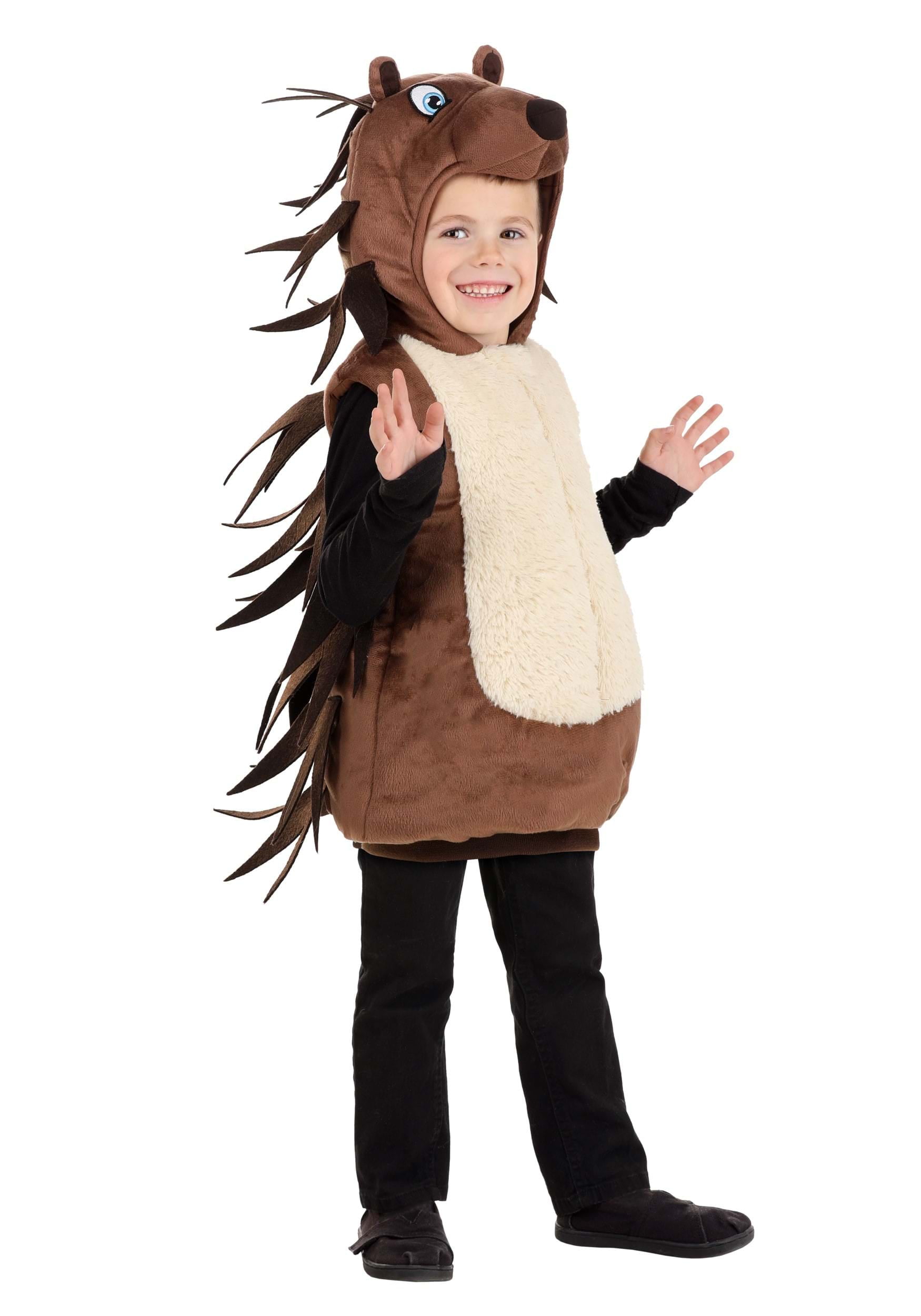 Kid's Sewer Rat Costume - Brown Hooded Jumpsuit With Attached Gloves & Shoe Covers