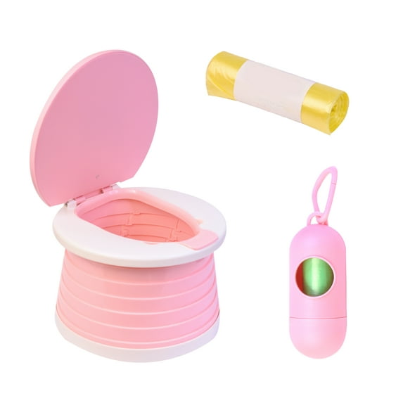 Toddler Potty - Collapsible Training Seat For Toddlers - Portable Travel Toilet Trainer for Baby Boys and Girls 2 years and older - Pop Up Potties with Easy Clean for Outdoor Camping