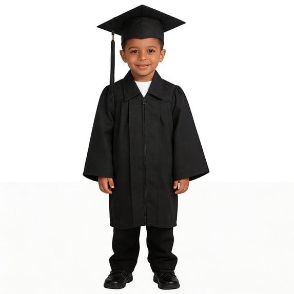 Toddler Preschool Graduation Cap and Gown Set Black Cap and Gown Set with Tassel Lapel Collar Graduation Ceremony Outfit