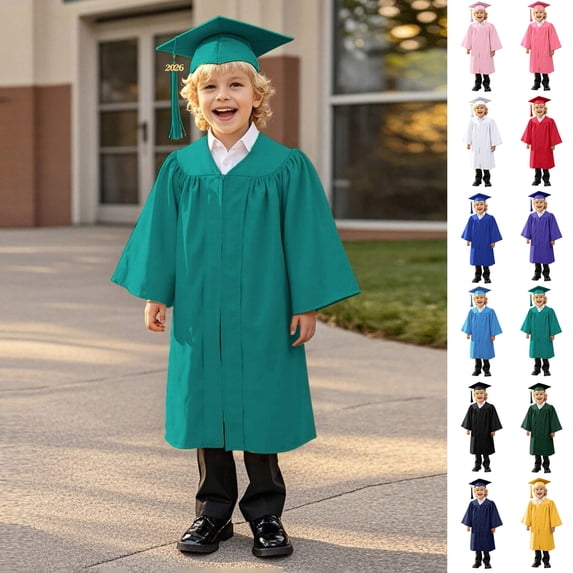 Toddler Preschool Graduation Cap and Gown Set Green Cap and Gown for Kids Kids Ceremony Party Gift