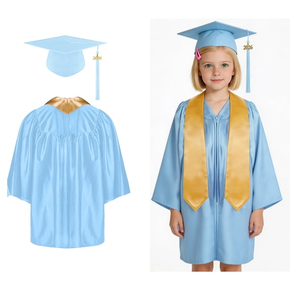 Toddler Preschool Graduation Cap and Gown with Tassel Blue Cap and Gown Graduation Graduation Celebration Dress Outfit 2-3 Years