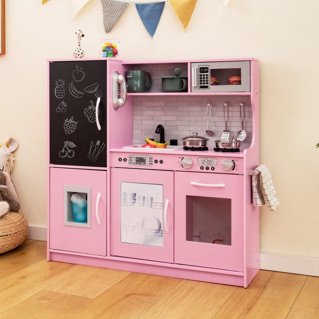 Toddler Pretend Play Kitchen for Boys and Girls 36 Years OldPink