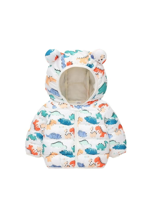 Toddler Puffer Coat Baby Boys Winter Coat Baby Hoodie with Bear Ear Lightweight Puffer Jacket for Kids Baby Girls Warm Outerwear Baby Winter 3-4 Years
