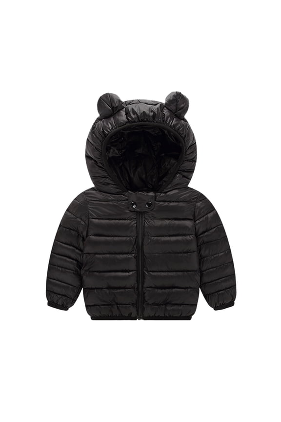 Toddler Puffer Coat Baby Boys Winter Coat Bear Ears Hooded Jacket Windproof Down Jacket for Baby Girls Child Down Jacket Warm Thick Clothes 2-3 Years