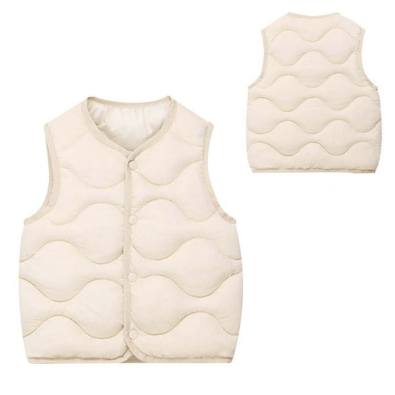 Toddler Puffer Down Vest Toddler Winter Vest Lightweight Button Down Cute Vest Sleeveless Winter Warm Outwear Jacket Vest 2-3 Years