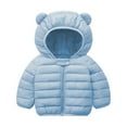 thumbnail image 1 of Toddler Puffer Jacket with Bear Ear Hood Lightweight Warm Outerwear Windproof Coat for Boys Girls Winter, 1 of 3