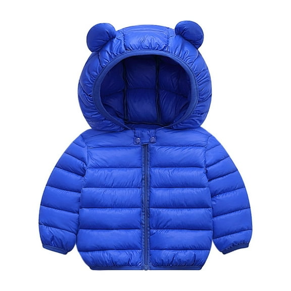 Toddler Puffer Jacket with Bear Ear Hood Lightweight Warm Outerwear Windproof Coat for Boys Girls Winter