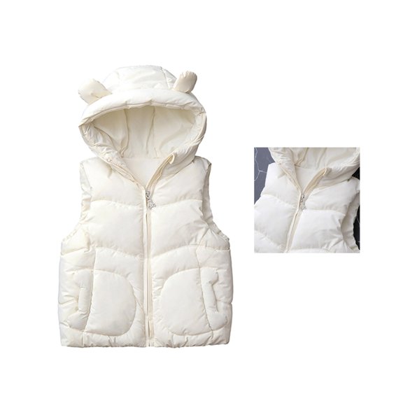 Toddler Puffer Vest Girls Hooded Sleeveless Jacket Lightweight Girls' Outerwear Jackets & Coats Girls Winter Clothes Girls Size 12-18 Months Clothes