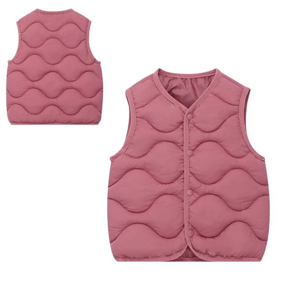 Toddler Puffer Vest Girls Vest Lightweight Water-Resistant Button Down Windproof Down Jacket Sleeveless Toddler Girls Fall Jacket 2-3 Years