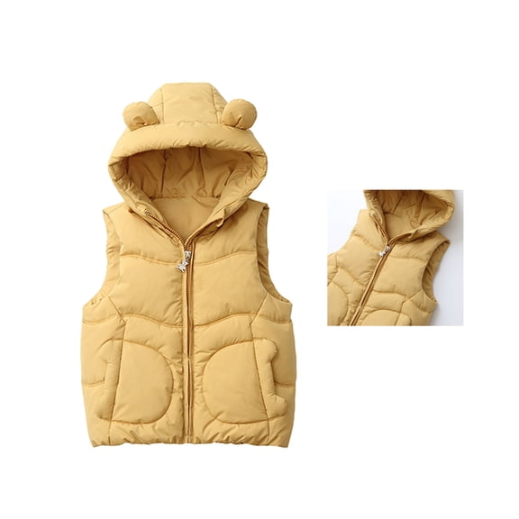 Toddler Puffer Vest Girls with Hood Sleeveless Lightweight Girls' Outerwear Jackets & Coats Winter Vest Size 12-18 Months Girls Clothes