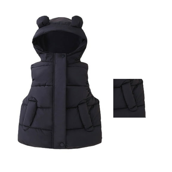 Toddler Puffer Vest Girls with Hooded Lightweight Sleeveless Girls' Outerwear Jackets & Coats Girls Winter Clothes Girls' Fashion 18-24 Months