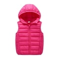 thumbnail image 1 of Toddler Puffer Vest Hooded Jacket Red Down Vest Full-Zip Sleeveless Lightweight Boys Puffer Jacket Kids Vest Girls 3-4 Years, 1 of 7