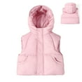 thumbnail image 1 of Toddler Puffer Vest Hooded Pink Down Vest Zipper Sleeveless Lightweight Kids Puffer Jacket Vest for Girls 1-2 Years, 1 of 5
