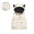 thumbnail image 1 of Toddler Puffer Vest Hooded White Vest Kids Full-Zip Lightweight Sleeveless down Jacket Boys Winter Vest 3-4 Years, 1 of 4