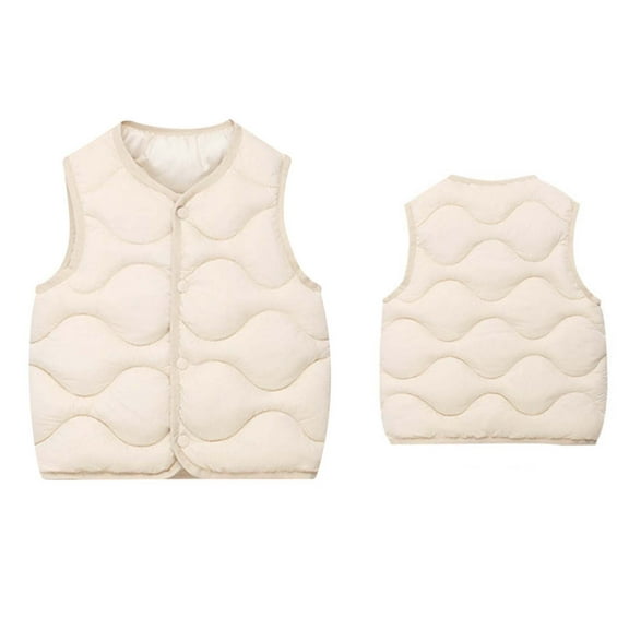 Toddler Puffer Vest Toddler Boys Girls Winter Vest Lightweight Button Down Cute Jacket Sleeveless Winter Clothes 12-18 Months